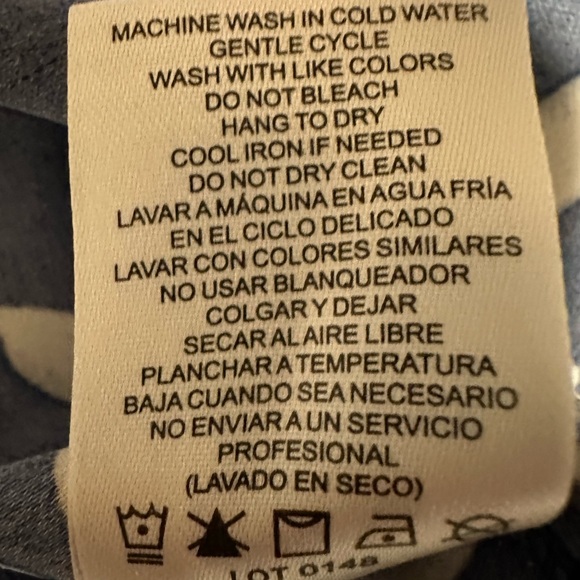 HILARY RADLEY Blue Brush Stroke Print Blouse Top Short Sleeve V-Neck SMALL - Picture 7 of 8